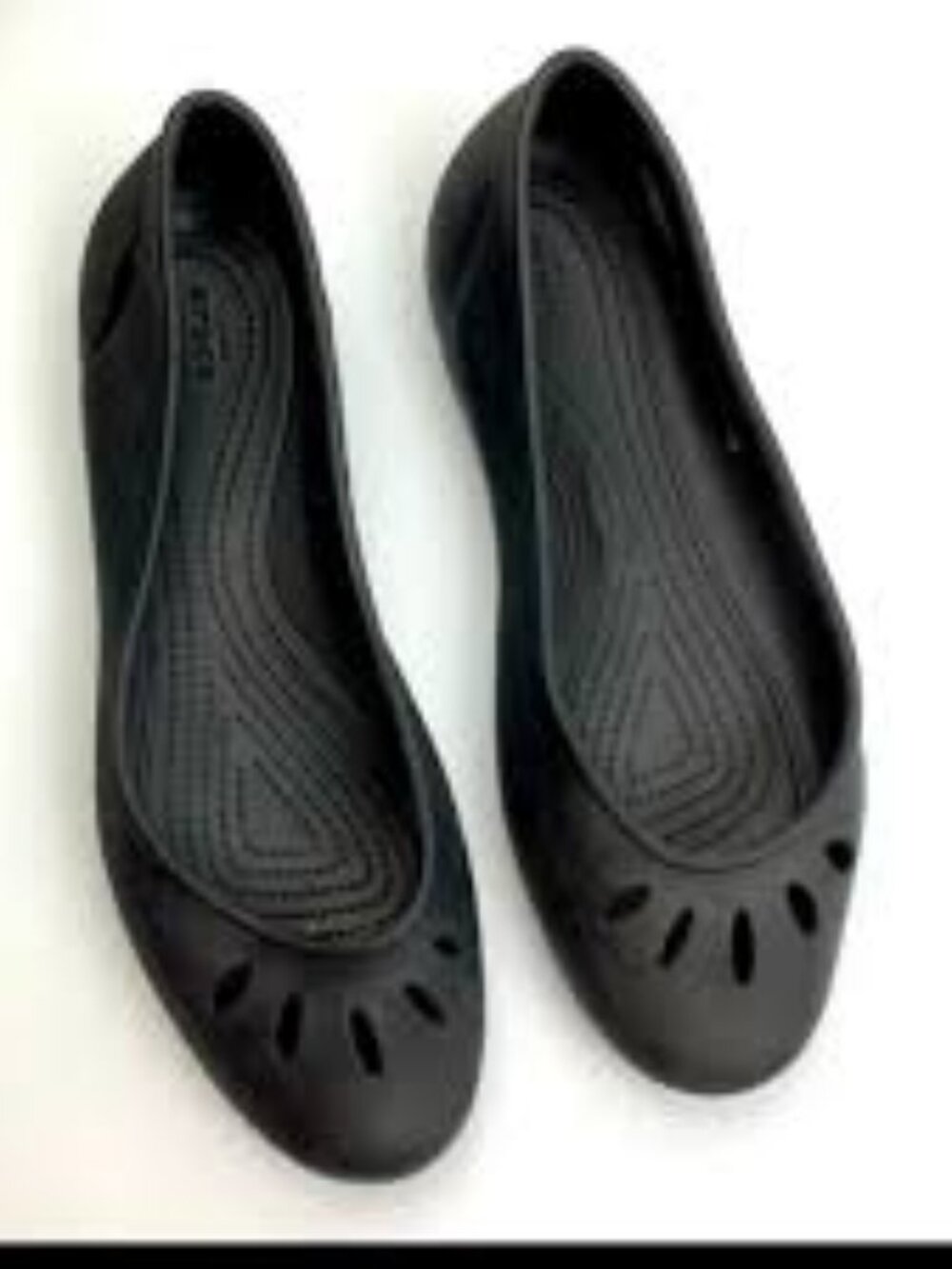 Crocs Womens Size 9 Black Kadee Flats Ballet Slip On Shoes Sandals Round Toe